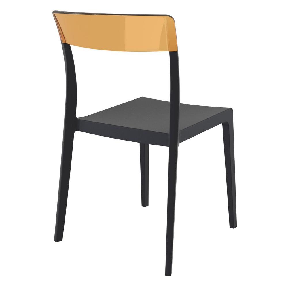 Indoor Outdoor Dining Chair, Set of 2, Black Transparent Amber, Belen Kox. Picture 1