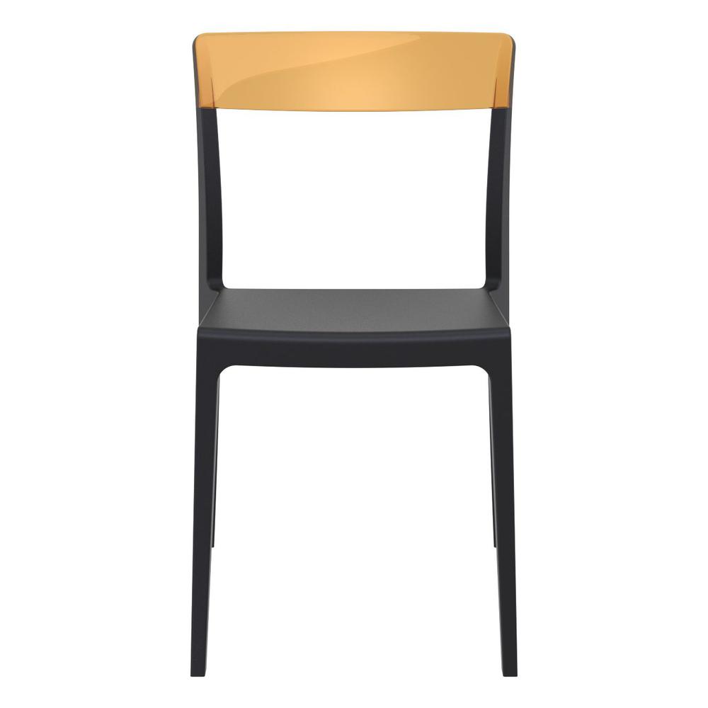 Flash Dining Chair Black Transparent Amber, Set of 2. Picture 3