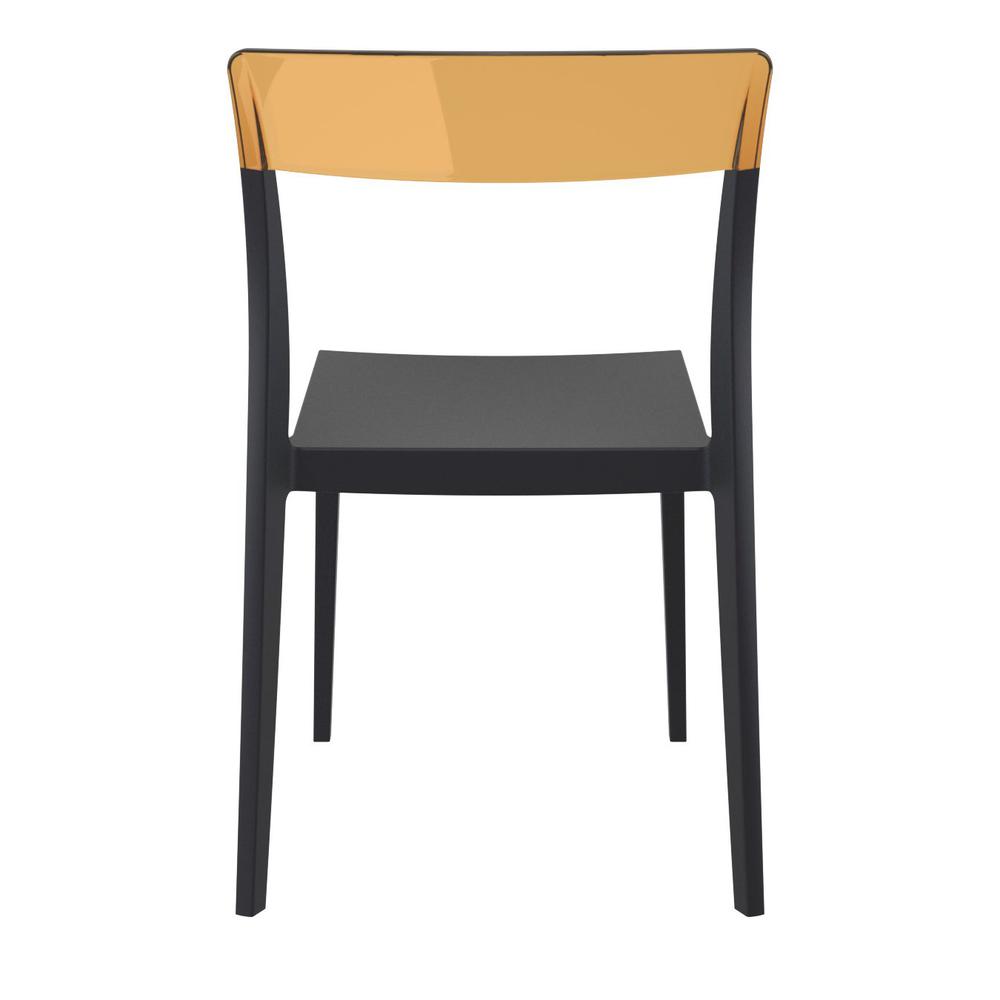 Flash Dining Chair Black Transparent Amber, Set of 2. Picture 5