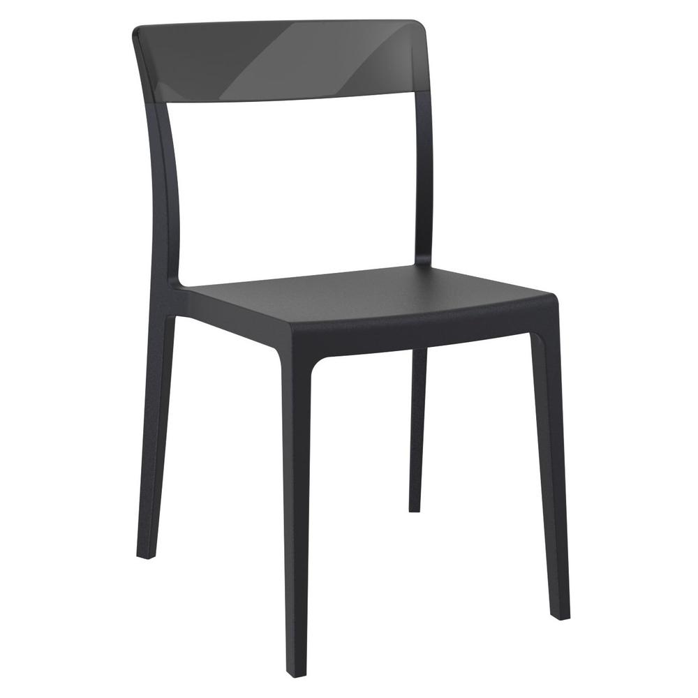 Flash Dining Chair Black Transparent Black, Set of 2. Picture 1