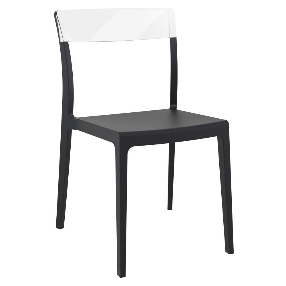 Flash Dining Chair Black Transparent Clear, Set of 2. Picture 1