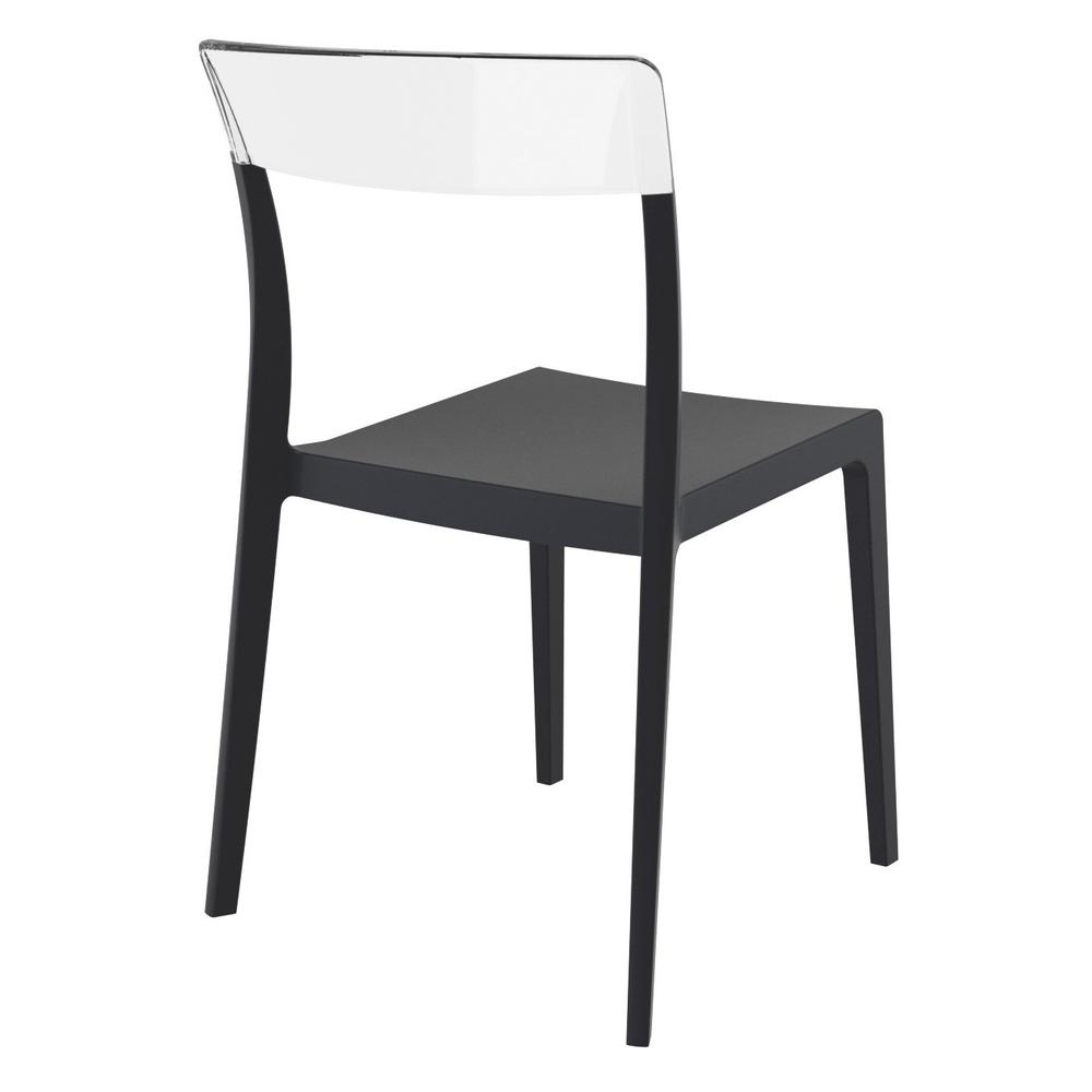 Flash Dining Chair Black Transparent Clear, Set of 2. Picture 2