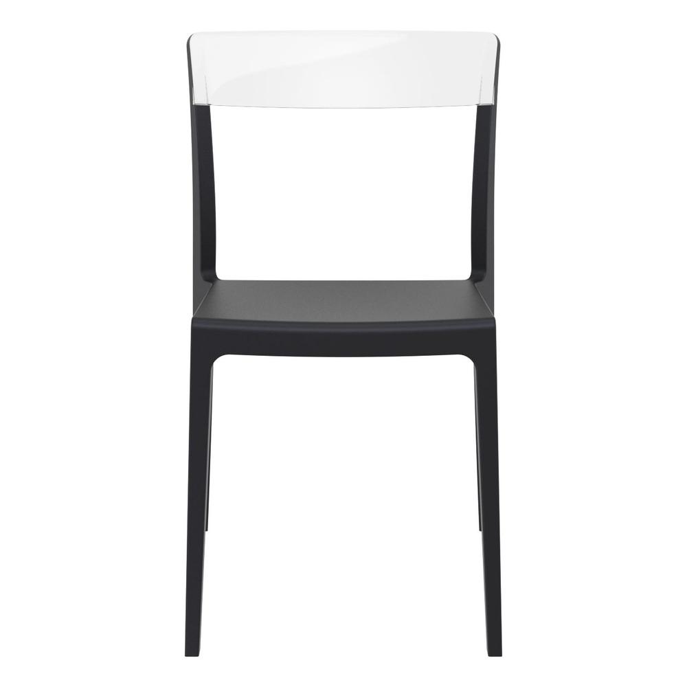 Flash Dining Chair Black Transparent Clear, Set of 2. Picture 3