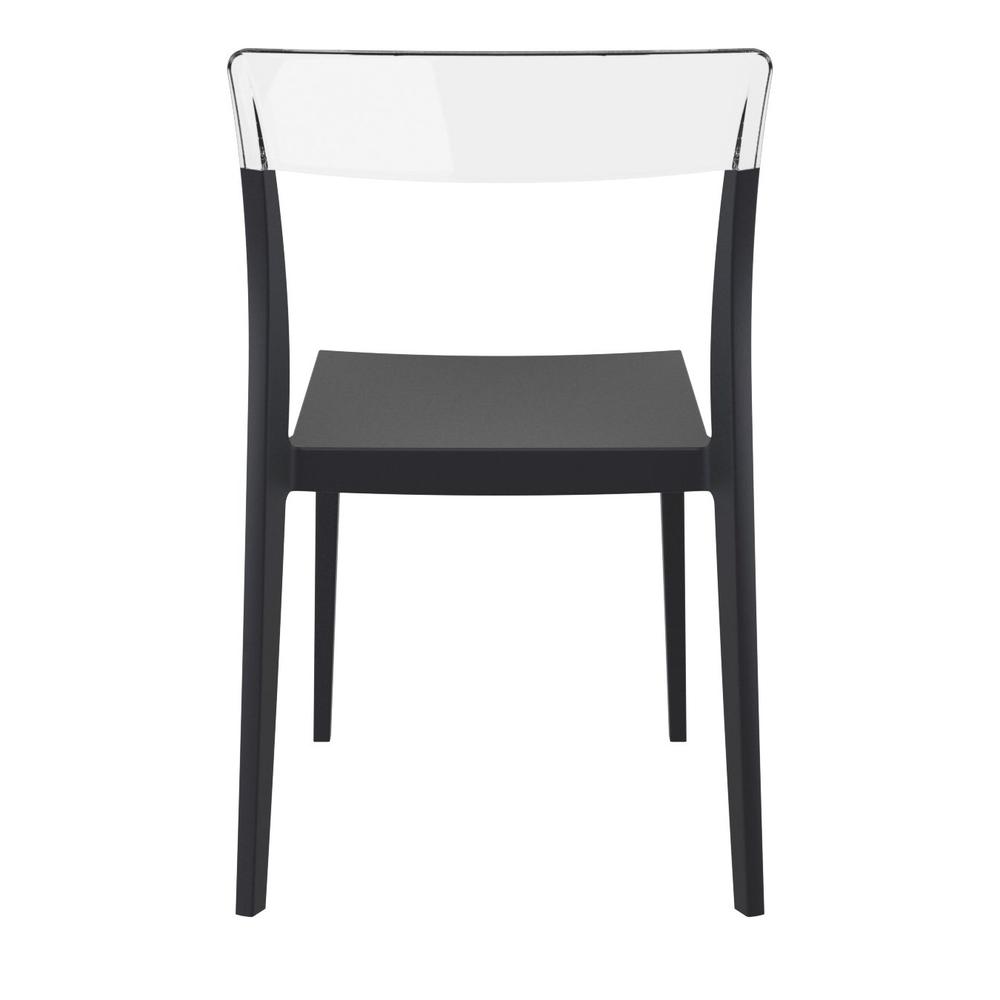 Flash Dining Chair Black Transparent Clear, Set of 2. Picture 5