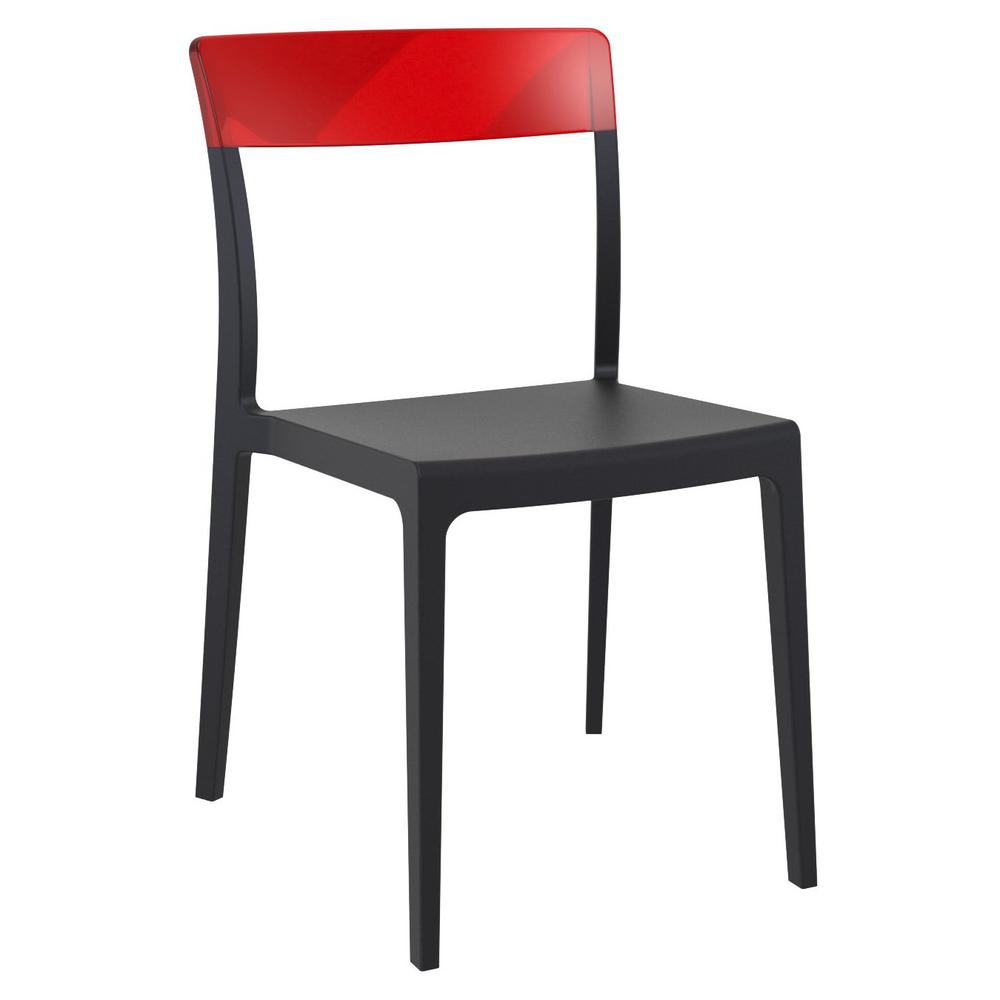 Flash Dining Chair Black Transparent Red, Set of 2. Picture 1