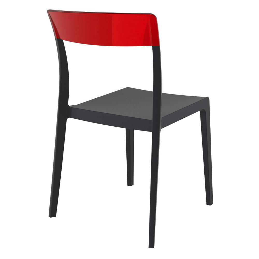 Dining Chair, Set of 2, Black Transparent Red, Belen Kox. Picture 1