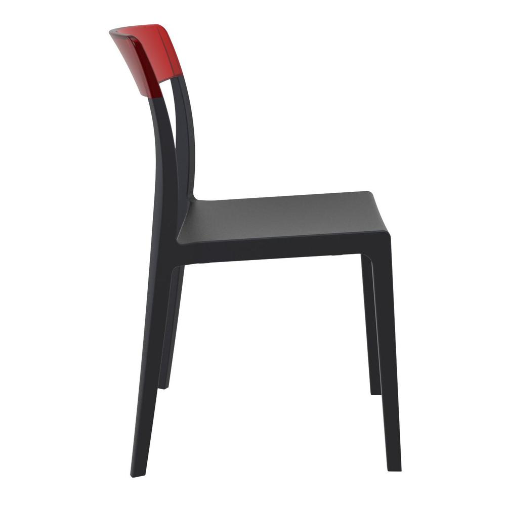 Flash Dining Chair Black Transparent Red, Set of 2. Picture 4