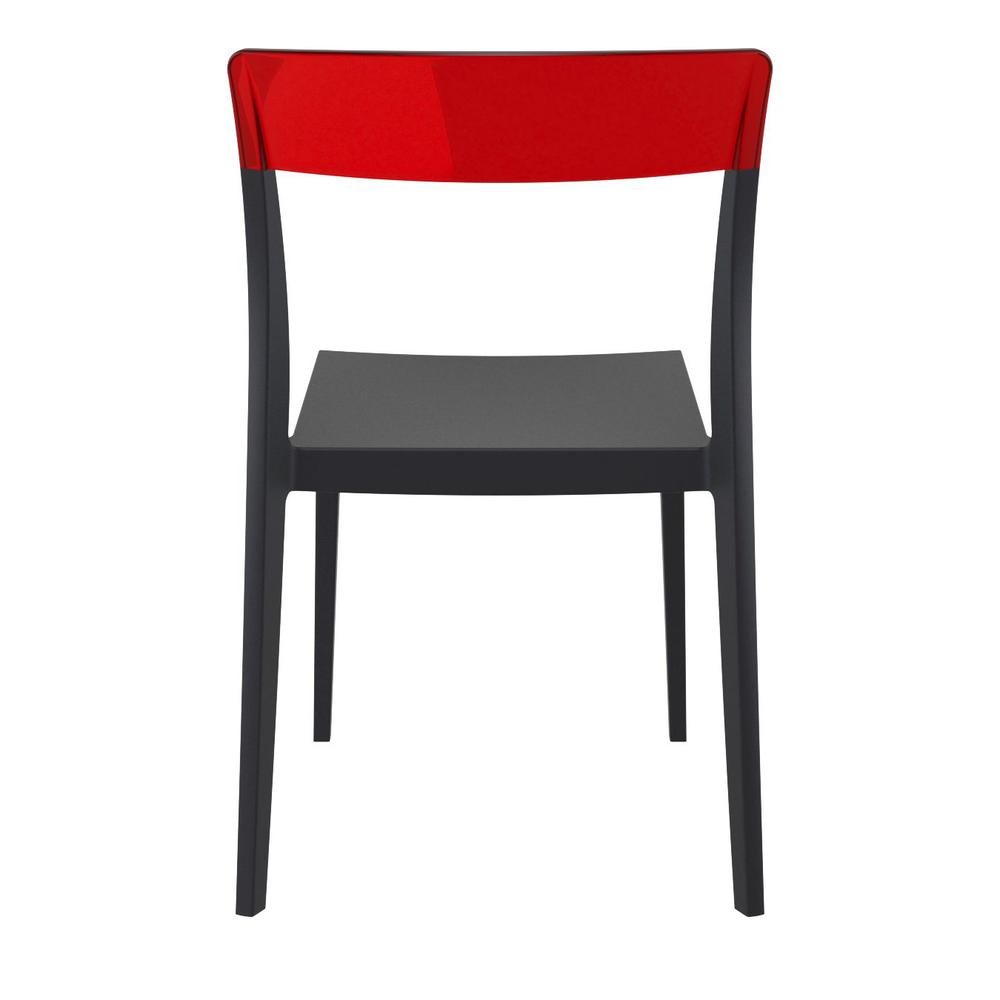 Flash Dining Chair Black Transparent Red, Set of 2. Picture 5