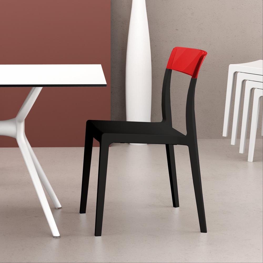 Flash Dining Chair Black Transparent Red, Set of 2. Picture 6