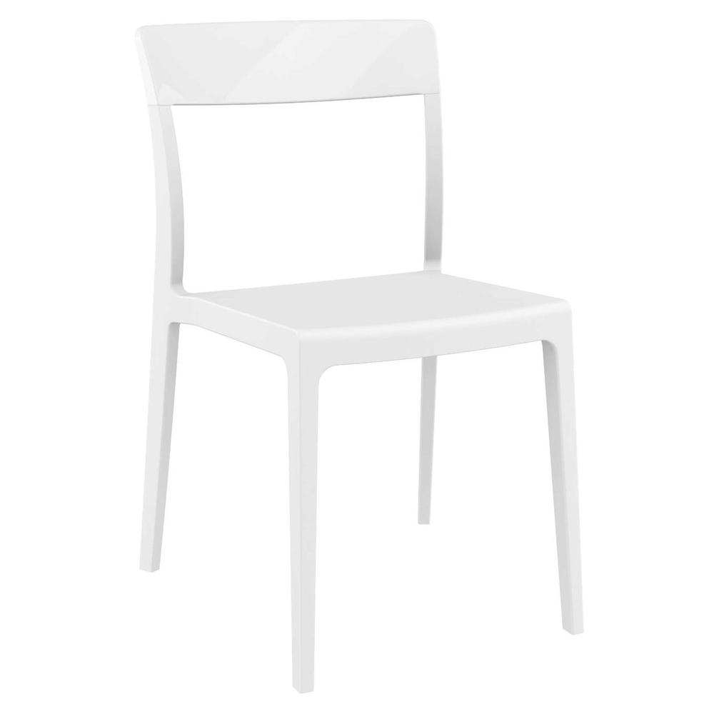 Flash Dining Chair White Glossy White, set of 2. The main picture.