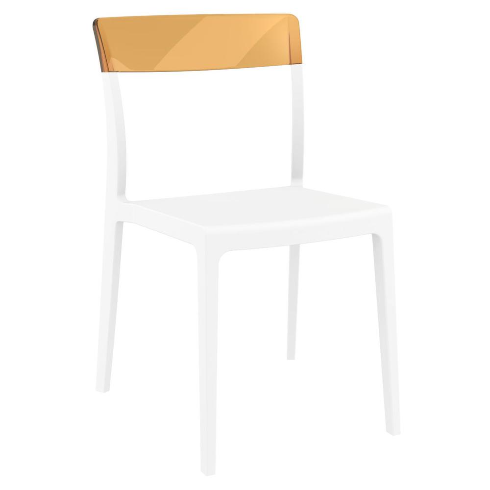 Flash Dining Chair White Transparent Amber, Set of 2. Picture 1