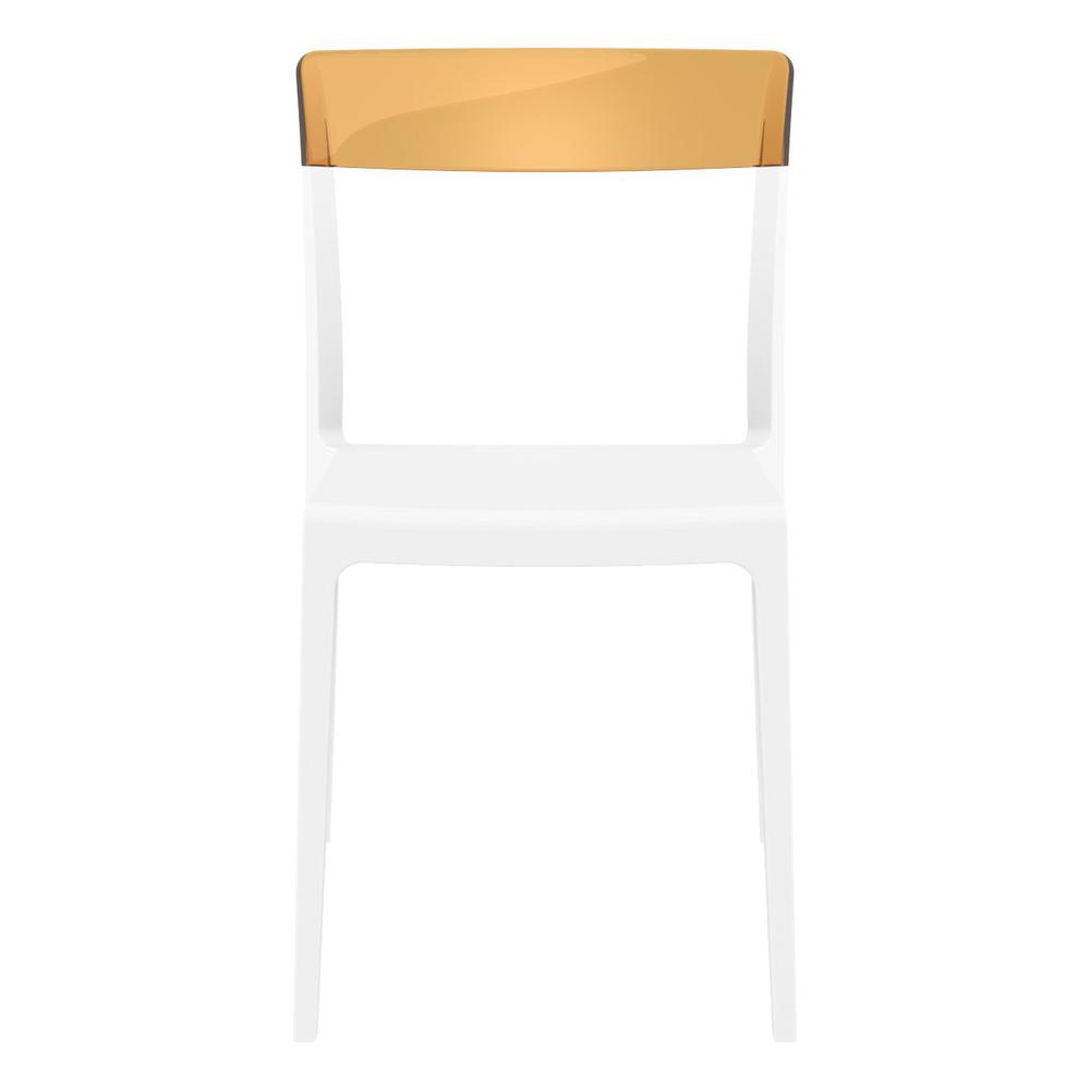 Flash Dining Chair White Transparent Amber, Set of 2. Picture 3