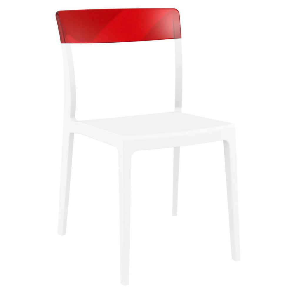 Flash Dining Chair White Transparent Red, Set of 2. Picture 1