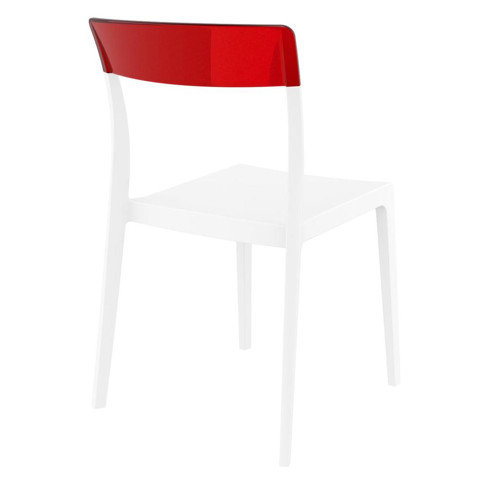 Indoor Outdoor Dining Chair, Set of 2, White Transparent Red, Belen Kox. Picture 1