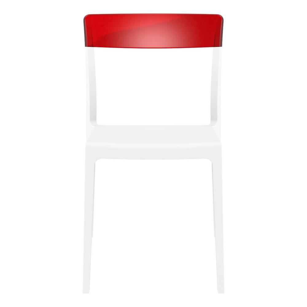 Flash Dining Chair White Transparent Red, Set of 2. Picture 3
