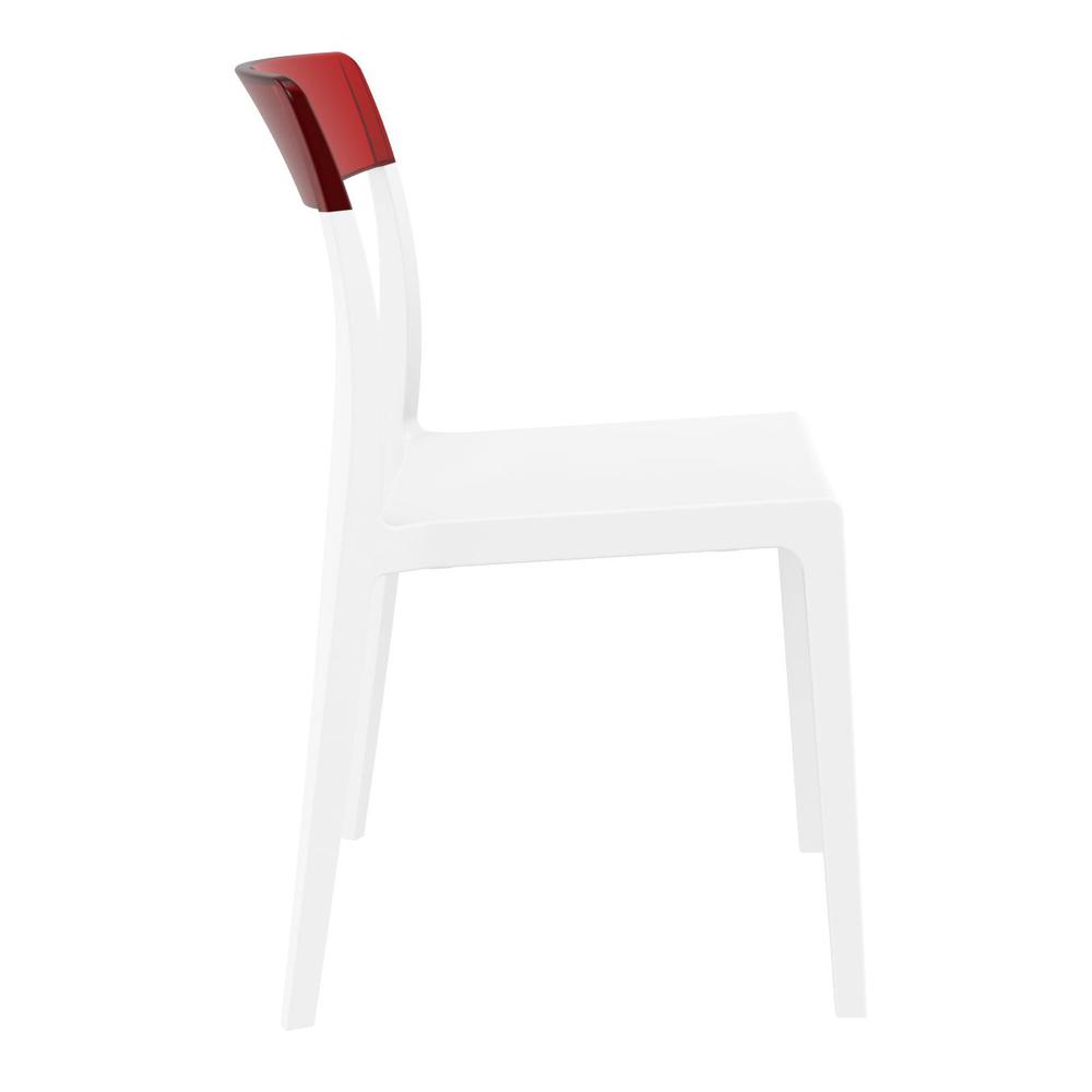 Flash Dining Chair White Transparent Red, Set of 2. Picture 4
