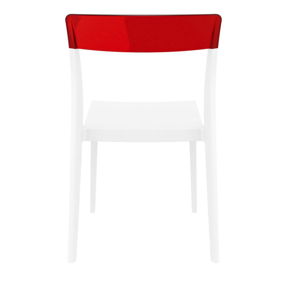 Flash Dining Chair White Transparent Red, Set of 2. Picture 5