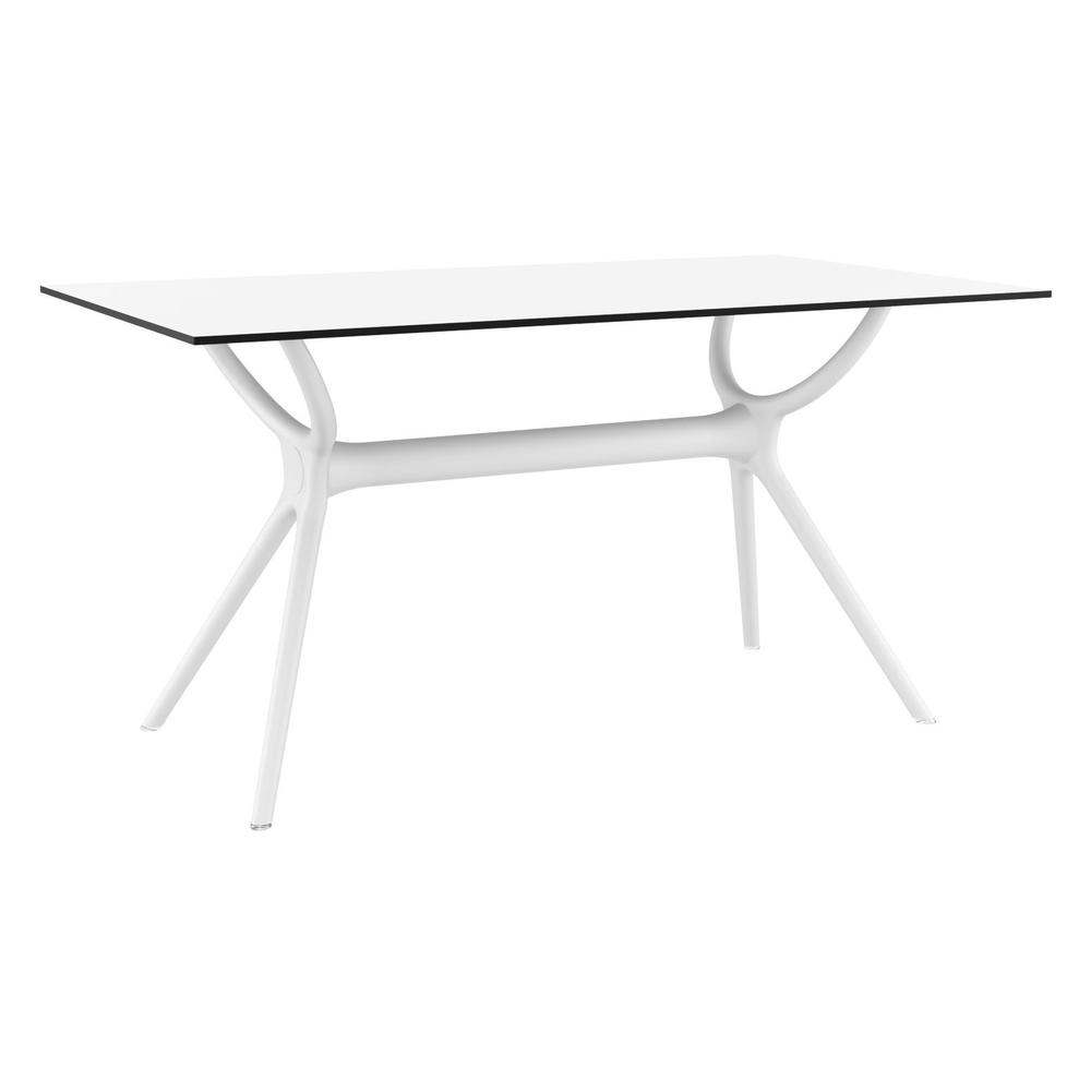 Mio PP Modern Dining Set White 7 Piece with 55 inch Air Table. Picture 2