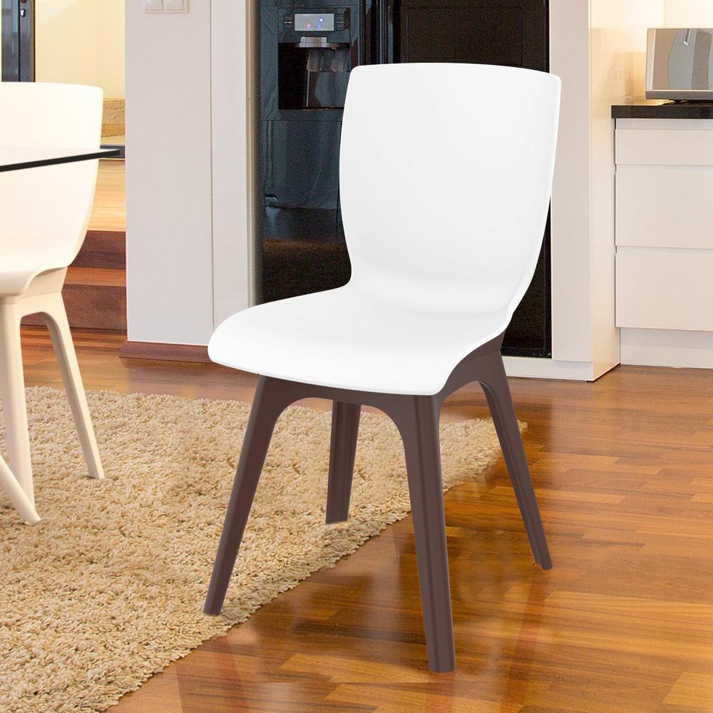 Mio PP Modern Chair Brown White, Set of 2. Picture 6