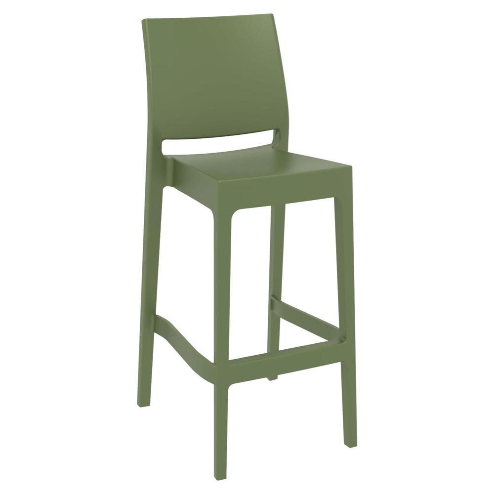 Maya Resin Bar Stool Olive Green, set of 2. The main picture.