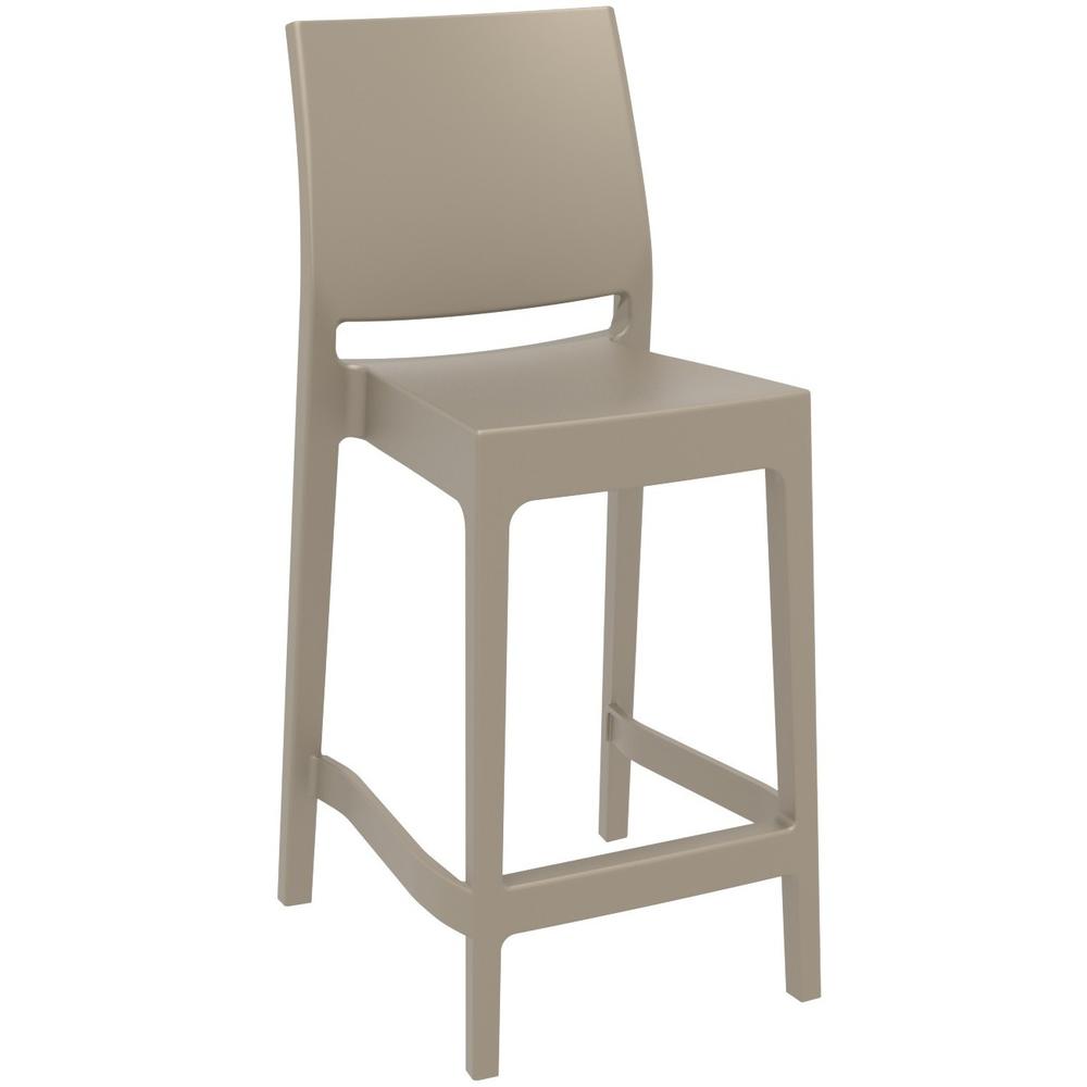 Maya Resin Counter Stool Taupe, Set of 2. Picture 1