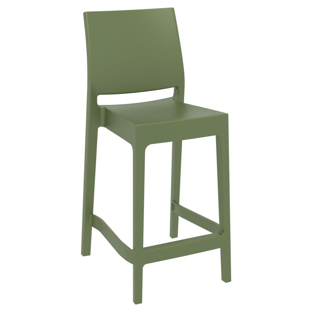 Maya Resin Counter Stool Olive Green, Set of 2. Picture 1