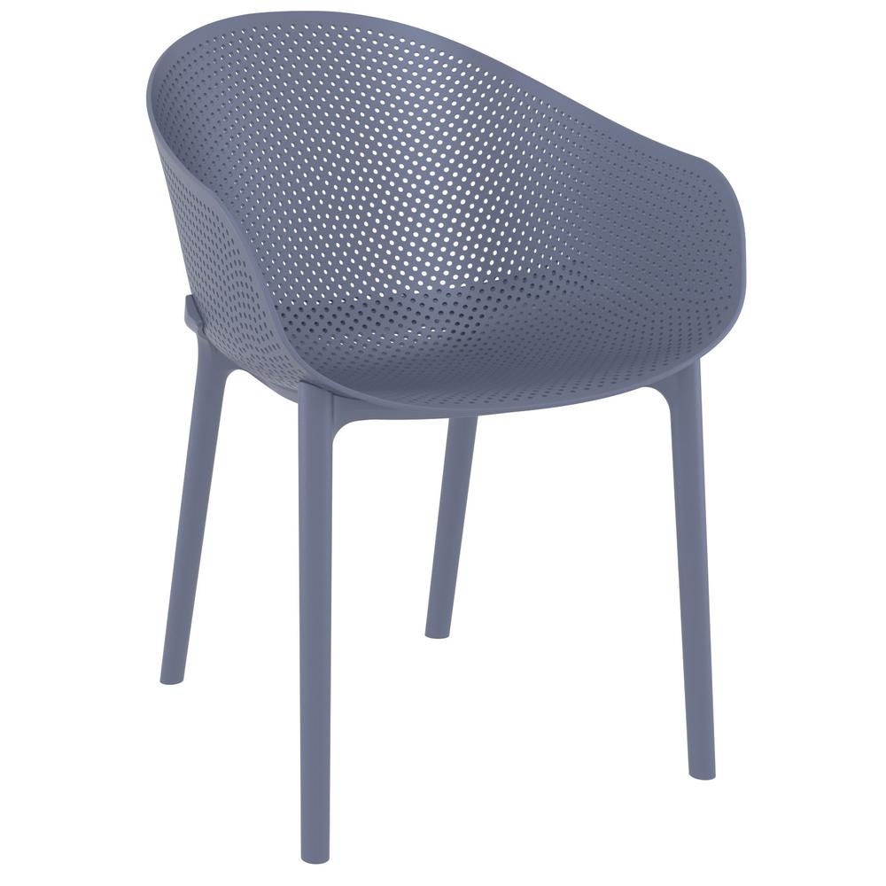 Outdoor Dining Chair, Set Of 2, Dark Gray, Belen Kox. Picture 1
