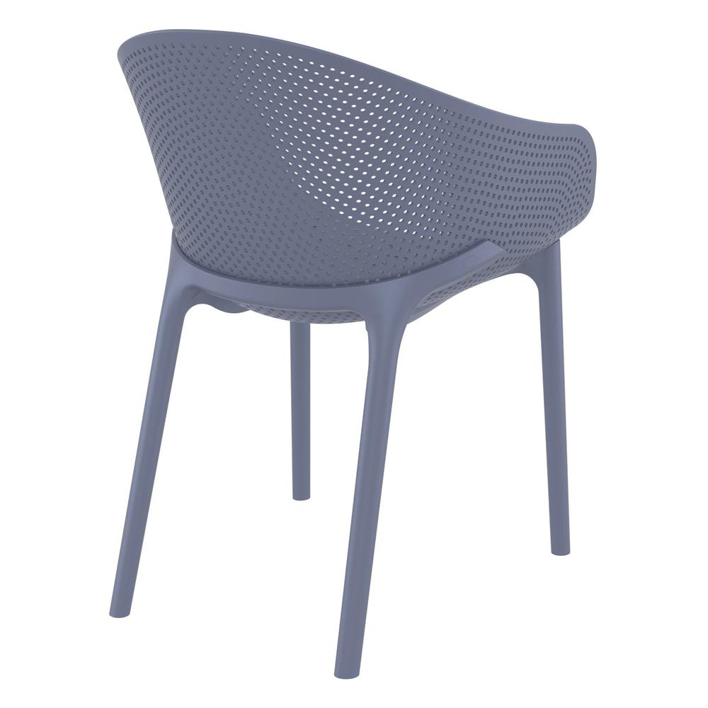 Outdoor Dining Chair, Set Of 2, Dark Gray, Belen Kox. Picture 3