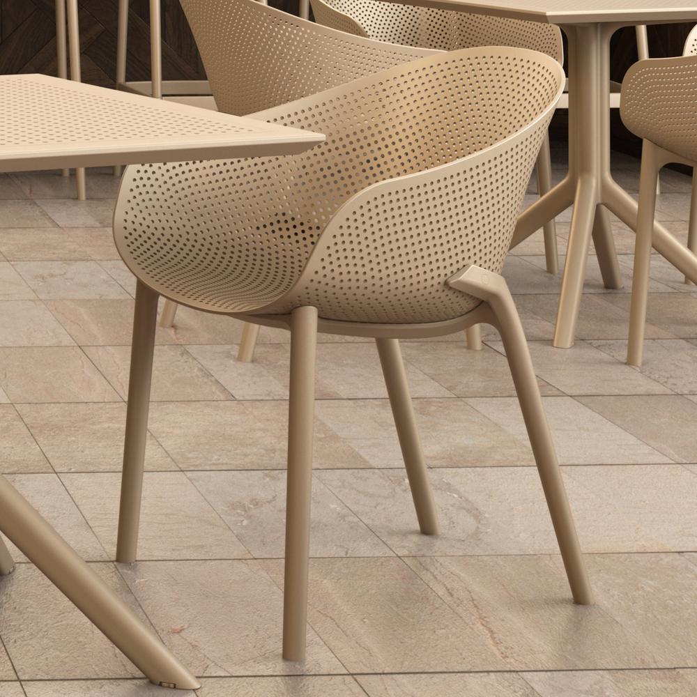 Outdoor Dining Chair Taupe, Set of 2, Taupe, Belen Kox. Picture 9