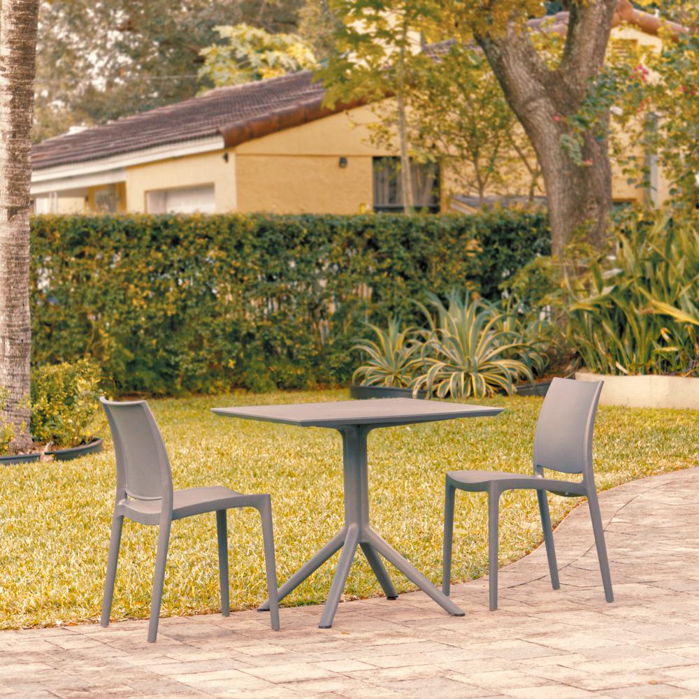 Maya Patio Dining Set with 2 Chairs Dark Gray. Picture 1