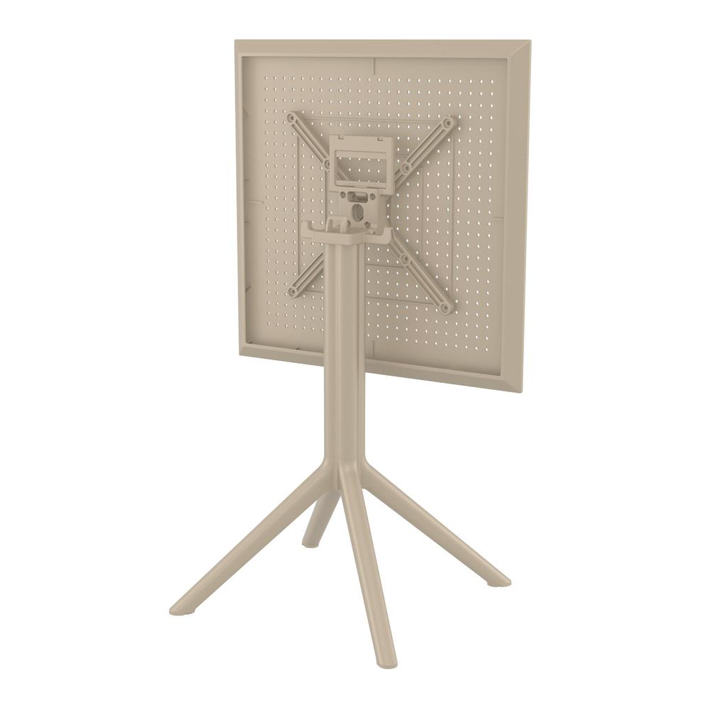 Sky Square Folding Table 24 inch Taupe. Picture 7