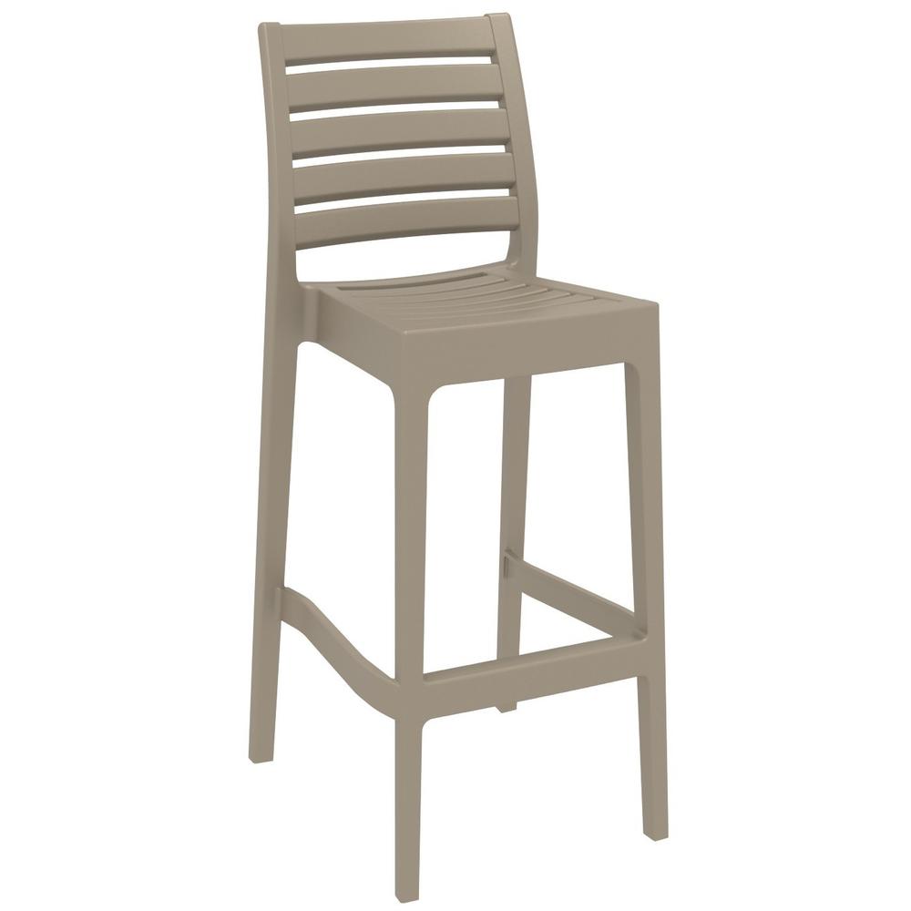 Sky Ares Square Bar Set with 2 Barstools Taupe. Picture 1