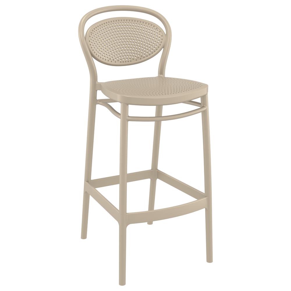 Sky Marcel Square Bar Set with 2 Barstools Taupe. Picture 2