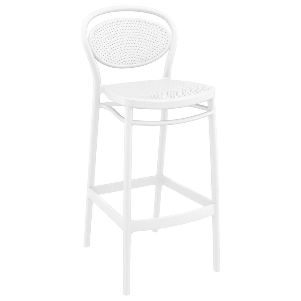 Sky Marcel Square Bar Set with 2 Barstools White. Picture 2
