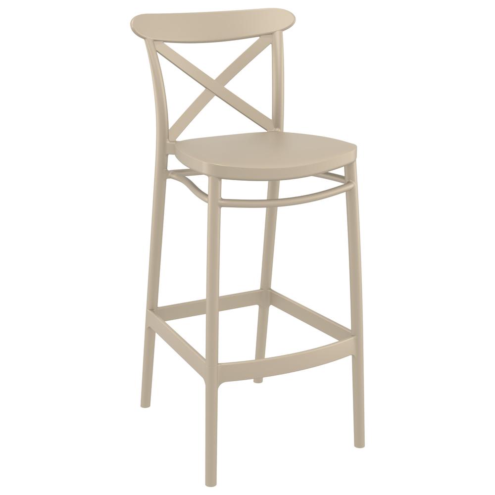 Sky Cross Square Bar Set with 2 Barstools Taupe. Picture 1