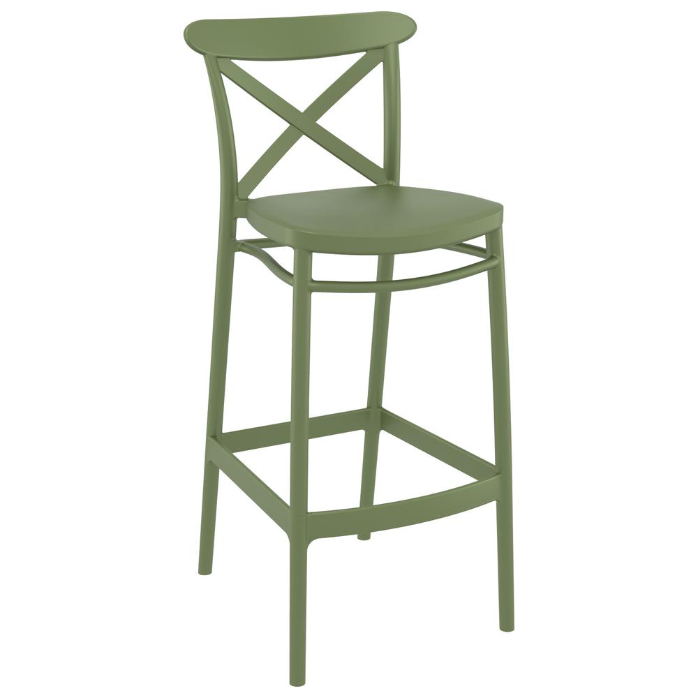 Sky Cross Square Bar Set with 2 Barstools Olive Green. Picture 2