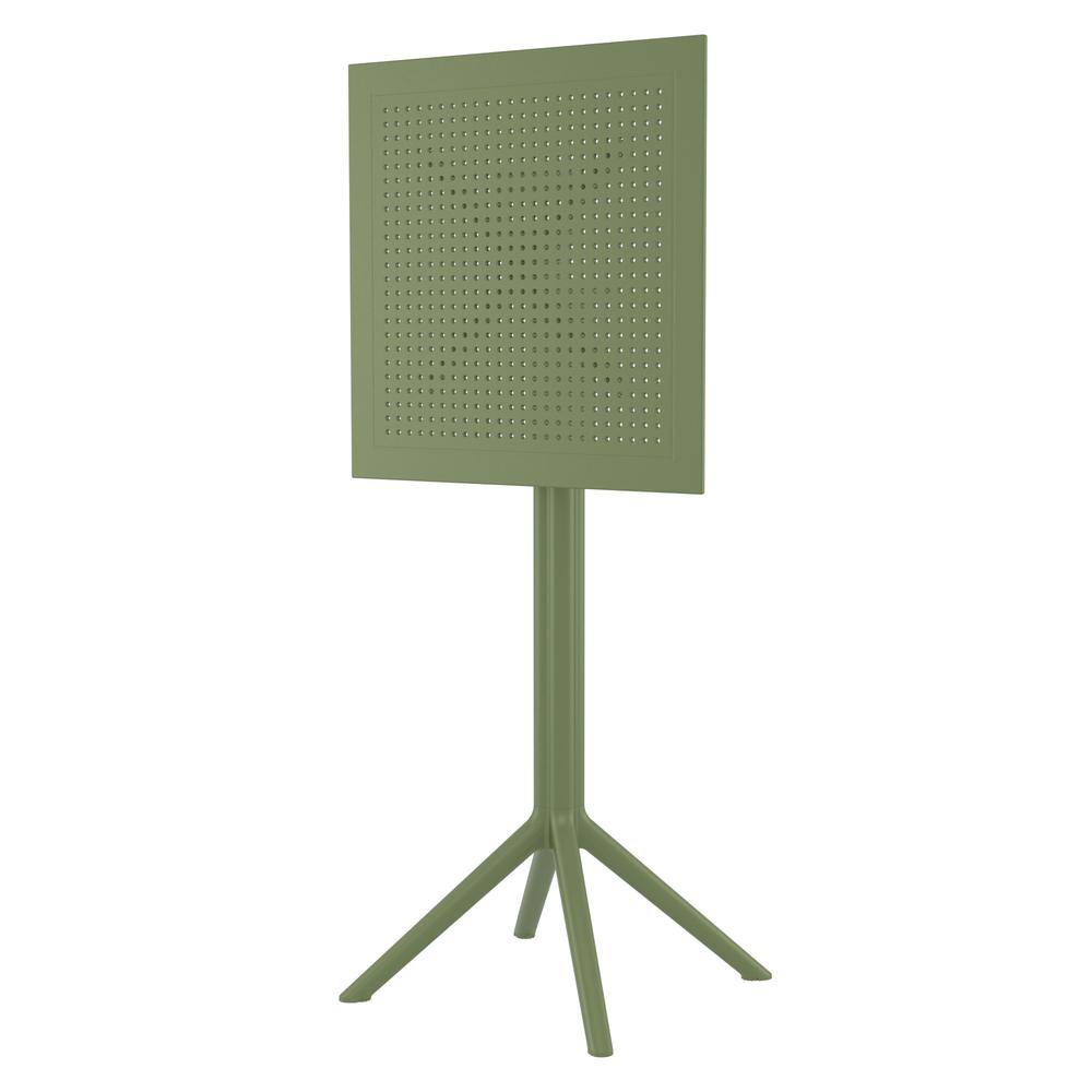 Sky Cross Square Bar Set with 2 Barstools Olive Green. Picture 4