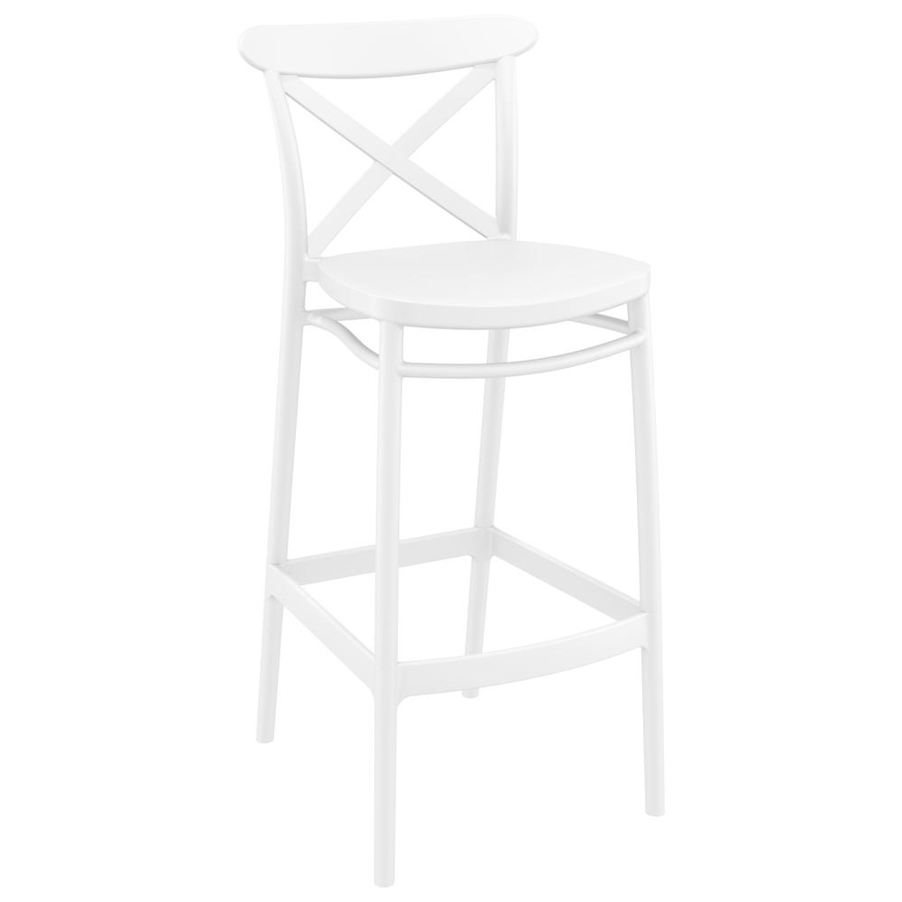 Sky Cross Square Bar Set with 2 Barstools White. Picture 2