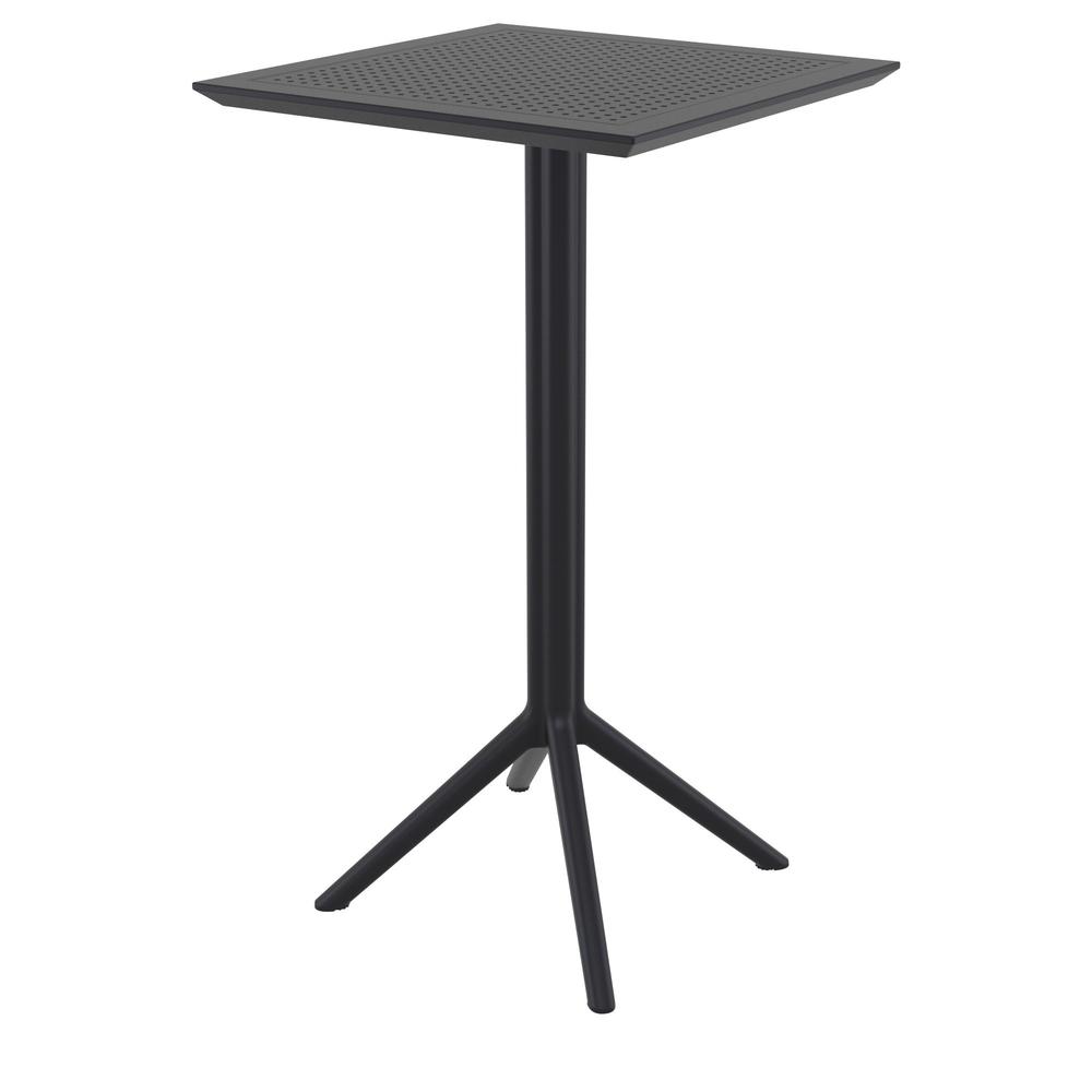 Sky Square Folding Bar Table 24 inch Black. Picture 1