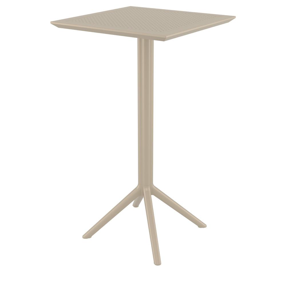 Sky Square Folding Bar Table 24 inch Taupe. Picture 1