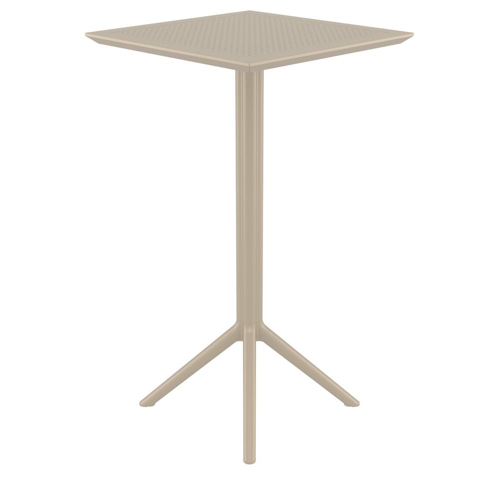 Sky Square Folding Bar Table 24 inch Taupe. Picture 3