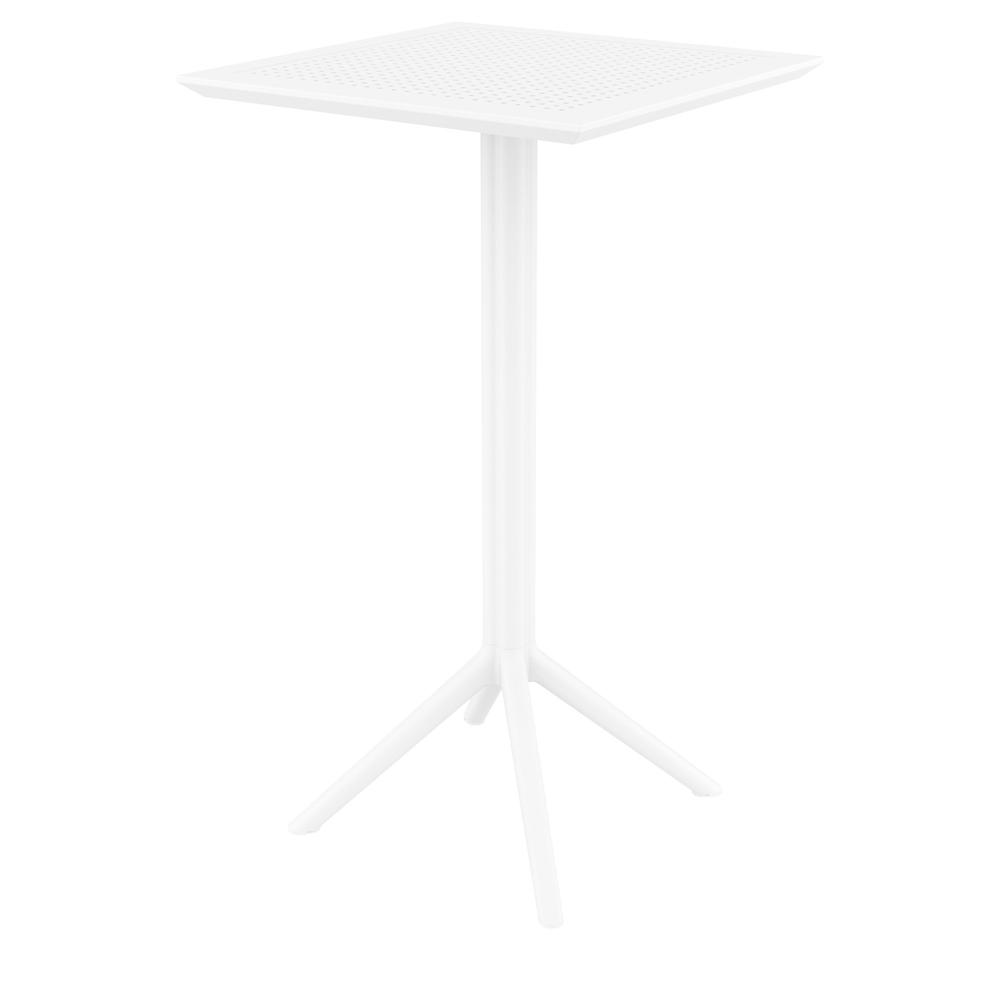 Sky Square Folding Bar Table 24 inch White. Picture 1