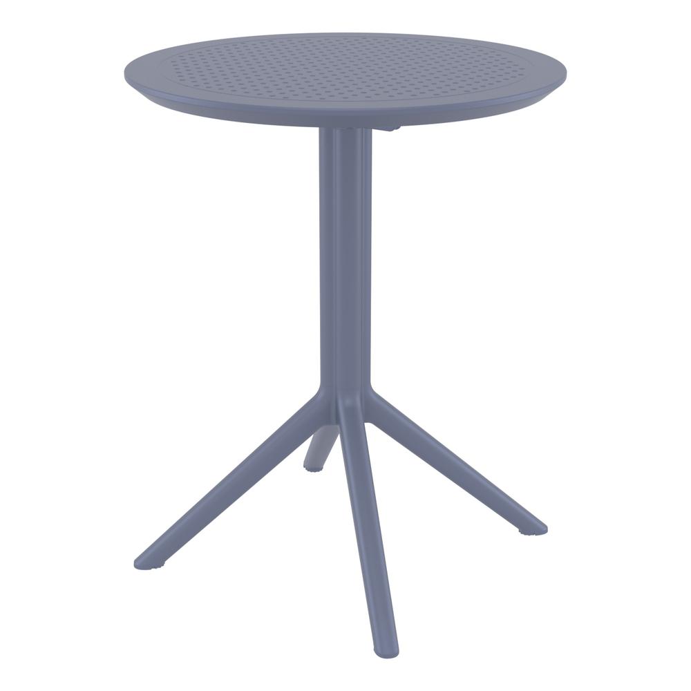 Sky Round Folding Table 24 inch Dark Gray. Picture 1