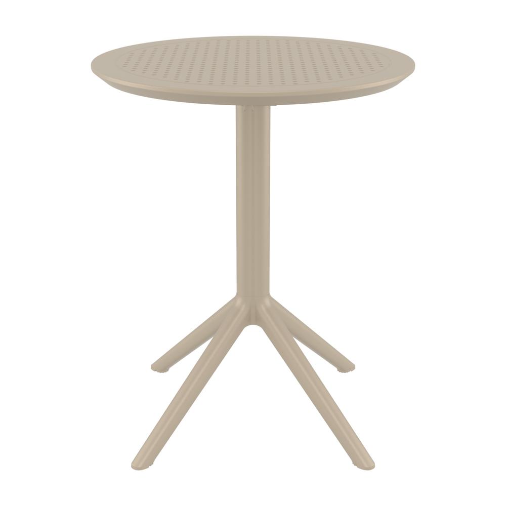 Sky Round Folding Table 24 inch Taupe. Picture 2