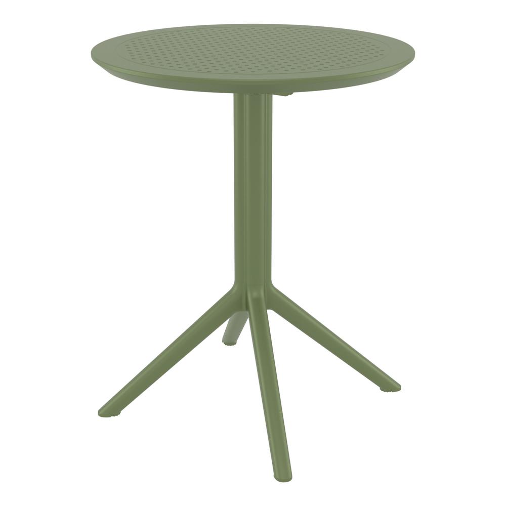 Sky Round Folding Table 24 inch Olive Green. Picture 1