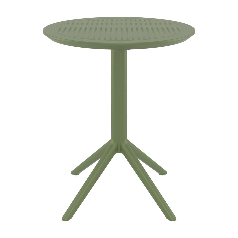 Sky Round Folding Table 24 inch Olive Green. Picture 2