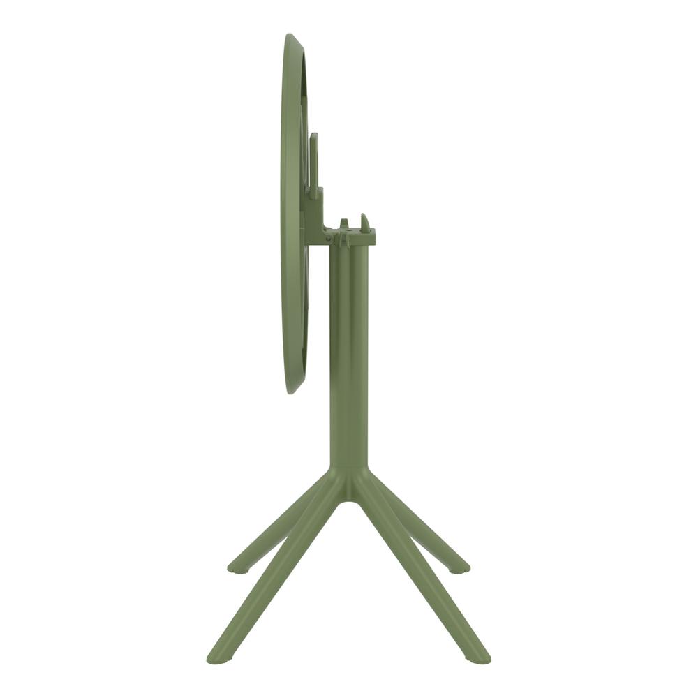 Sky Round Folding Table 24 inch Olive Green. Picture 3
