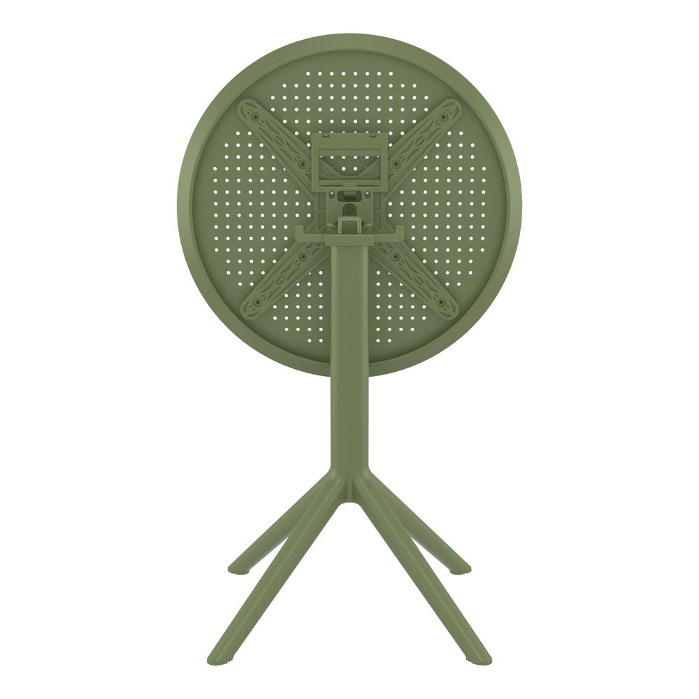 Sky Round Folding Table 24 inch Olive Green. Picture 4