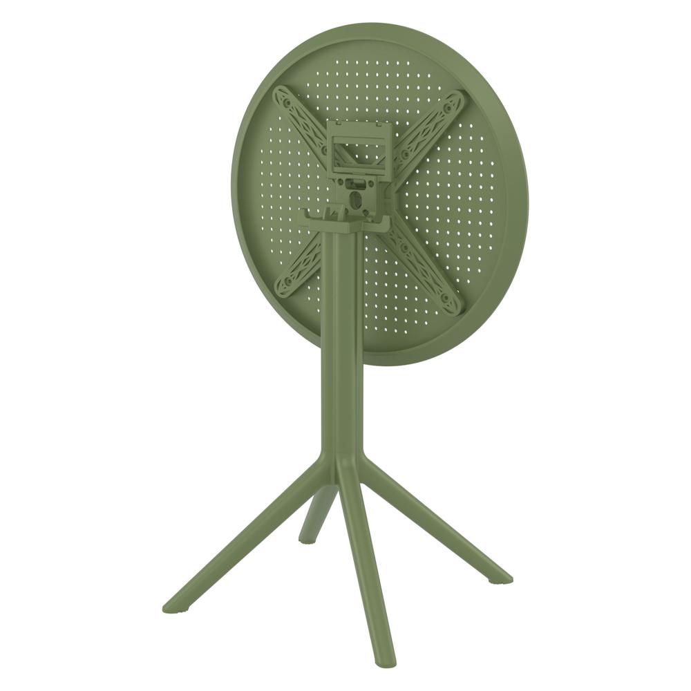 Sky Round Folding Table 24 inch Olive Green. Picture 5