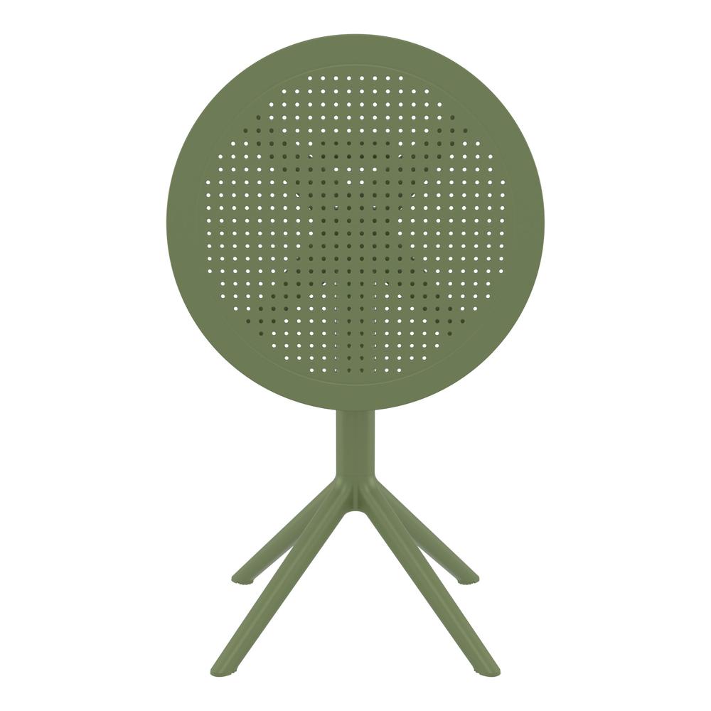 Sky Round Folding Table 24 inch Olive Green. Picture 6